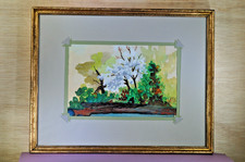 Signed Watercolor Painting Signature 'Patt 77' Framed — listing 3
