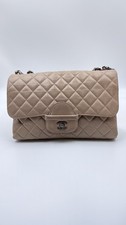 Black Quilted Lambskin Leather Handbag with CC-Style Stitched Logo — listing 3