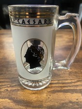 Vintage Caesars Palace Las Vegas Frosted Gold Glass Beer Stein Mug — listing 3