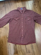 Wrangler Men's Western Pearl Snap Long Sleeve Plaid Shirt, Black and Grey, Size Large