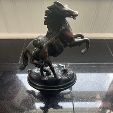 Pair of Marly Horses (Chevaux de Marly) Sculptural Figures with Grooms on Wood Bases — listing 3