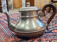 Vintage Pewter Teapot with Wooden Handle — listing 4