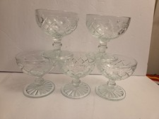 Cut Glass Footed Dessert / Sherbet Dish with Diamond and Fan Pattern — listing 4