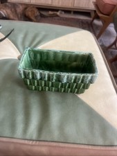 Green Glazed Ceramic Planter Bowl, 14" Wide, Low Bowl Form — listing 3