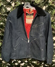 Vintage Key Imperial Corduroy-Collar Blanket-Lined Denim Chore Jacket — listing 3
