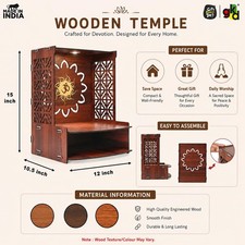 Hand-Carved Wooden Hindu Temple Mandir Home Shrine — listing 2