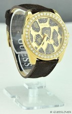 Guess Two-Tone Ladies Quartz Watch Brown Leather Strap — listing 6