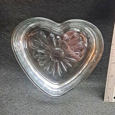 Vintage Clear Pressed Glass Heart-Shaped Hobnail Beaded Trinket/Candy Dish — listing 3