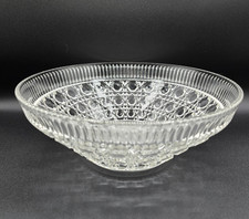 Federal Glass Windsor Button & Cane Pattern Large Serving Bowl 10.5"