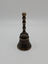 Vintage Brass Hand Bell with Clapper (interior view, maker unknown) — listing 4