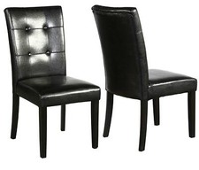 Black Faux Leather Parsons-Style Dining Chair — listing 3