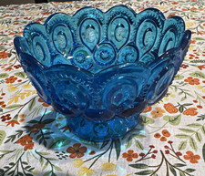 Vintage Clear Bubble/Thumbprint Glass Pedestal Compote / Cake Stand — listing 5