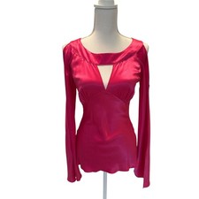 Cache Black Silk-Blend Cutout Long Sleeve Knit Top — listing 2