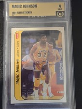 1986 Fleer Sticker #8 Michael Jordan Rookie Sticker PSA 8 (ST) NM-MT — listing 2