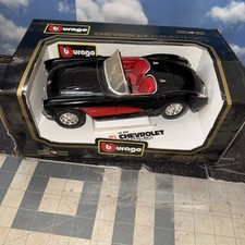 Bburago 1957 Chevrolet Corvette 1:24 Scale Diecast Model, Cream/Red — listing 3