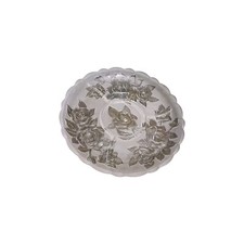 Laura Glass Rose Garden 14" Frosted Glass Platter, Made in Japan