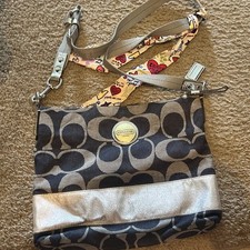 Navy Blue Pebbled Leather Crossbody Bucket Bag with Ring Buckle Accent — listing 3