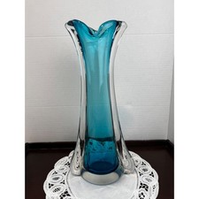 Hand-Blown Sommerso Teal Cased Glass Bud Vase — listing 3