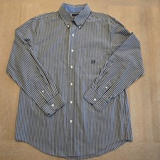 Chaps Easy Care Men's Blue Striped Long-Sleeve Button-Down Shirt, Size 2XLT — listing 4