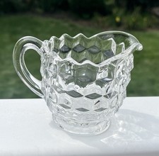 Cut Glass Creamer with Pinwheel and Hobstar Pattern, Sawtooth Rim — listing 4