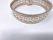 Sterling Silver 925 Italy Woven Mesh Braided Bracelet with Bolt Ring Clasp, 7.5" L — listing 4