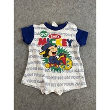 Disney Baby Mickey Mouse romper Mickey Mouse & Pluto Muslin Romper Light Blue — listing 6