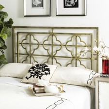 Vintage Brass King Size Headboard with Spindle and Finial Design — listing 4