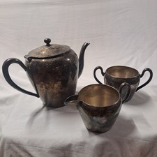 Academy Silver on Copper 3-Piece Tea Set (Teapot, Creamer, Open Sugar) — listing 3