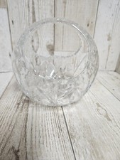 Cut Crystal Glass Basket with Frosted Floral and Thistle Engraving — listing 3