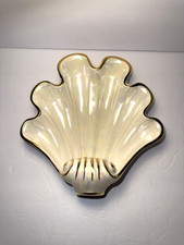 Vintage Pink Lustreware Scallop Shell Snack Plate & Glass Tumbler Set (Boxed Set of 6)