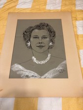 Painting Print Under Glass - Chiaroscuro Profile Portrait, Signed Jacques — listing 4
