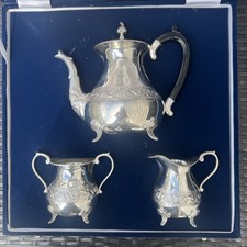 Austro-Hungarian 800 Silver Coffee/Tea Service with Tray, Demitasse Cups & Spoons