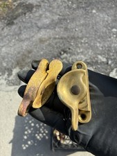 Antique Victorian Stamped Brass Sash Buckle with Pair of Matching Ornament Findings — listing 5