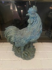 French Country 'Le Coq en Pâte Bistrot' Rooster Decorative Footed Tray with Checkerboard Border — listing 6