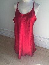 Gilligan & O'Malley Red Satin Chemise Slip Nightgown, Size L — listing 6