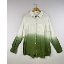 White Birch Colorblock Cotton Gauze Button-Front Duster/Tunic, Size M — listing 6