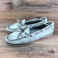 Frye Quincy Tie Leather Boat Shoe Light Blue Women's Size 10 — listing 4