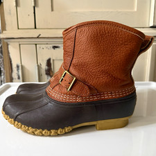 L.L. Bean Bean Boots Rubber Moc Ankle Duck Shoes, Gray & Yellow, Women's Size 8, listing 4