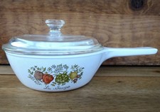 Vintage Corning Ware Casserole Dishes - Spice of Life & Cornflower Blue Petite Pans with Glass Lids — listing 4