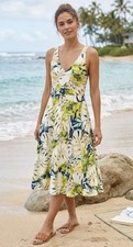 Chaps Blue Floral Faux-Wrap Ruched Sheath Dress, Size XL — listing 5