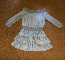 off shoulder tiered Michael Michael Kors Off-Shoulder Tiered Chambray Maxi Dress — listing 6