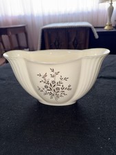 Vintage Mid-Century Ceramic Serving Bowl with Floral Transfer Decal — listing 4