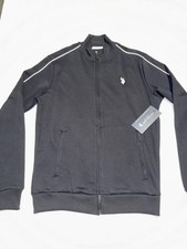 U.S. Polo Assn. Men's White Full-Zip Track Jacket with American Flag Patch — listing 4