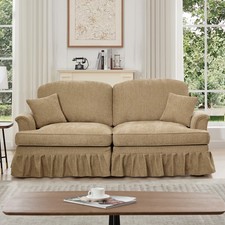 Burgundy Chenille Upholstered Settee / Loveseat with Carved Wood Frame — listing 6