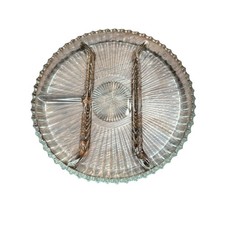 Indiana Glass Clear Ribbed 4-Part Divided Relish Tray