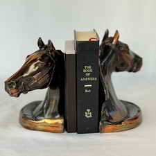 Vintage Hand-Carved Wooden Horse Head Bookends, Pair — listing 6