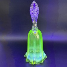 Figural Glass Southern Belle Powder Jars / Boudoir Figurines, Group of 3 (Green Glows Under UV), listing 2
