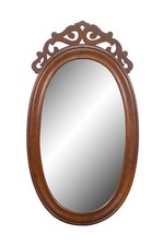Antique Edwardian Arched Mahogany Vanity / Dressing Table Mirror with Marquetry Inlay — listing 3