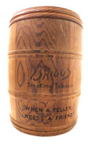 Vintage Barrel-Form Covered Tobacco/Humidor Jar, Black with Gold Trim — listing 4
