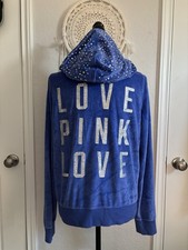 Victoria's Secret Black Velour Ribbed Zip-Up Bomber Jacket, Size M